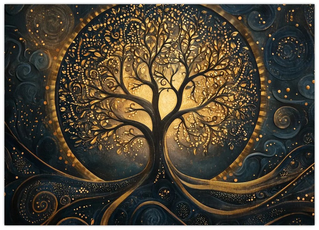 Kép – Arany aurájú fa (70x50 cm)