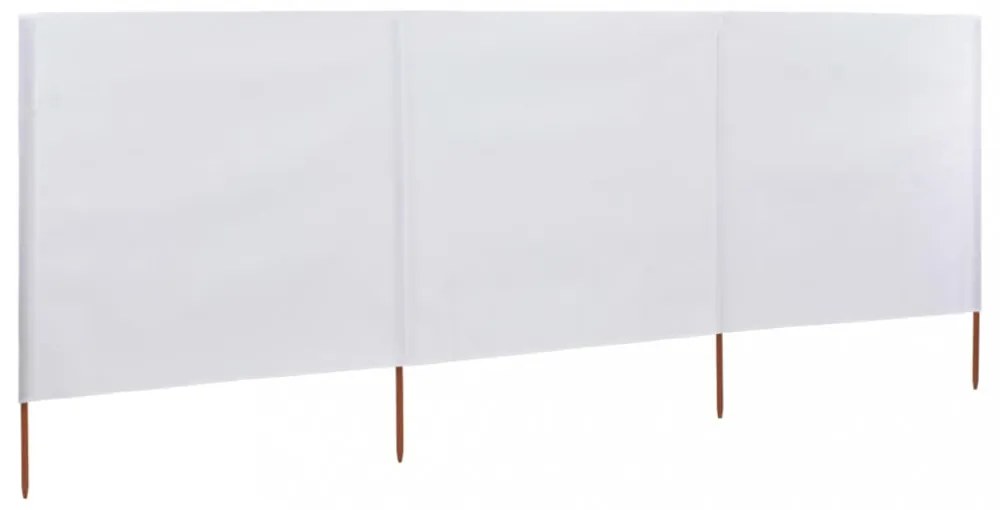 3 paneles homokfehér szövet szélfogó 400 x 80 cm