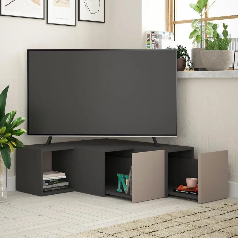 TV szekrény Compact - Anthracite, Light Mocha