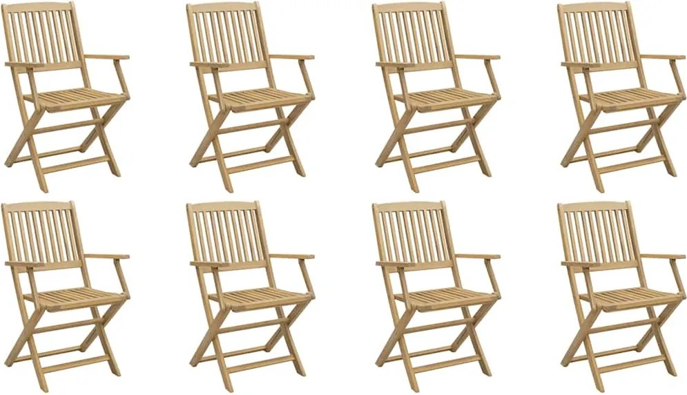 vidaXL 8 db összecsukható tömör akácfa kerti szék 54x61x88 cm