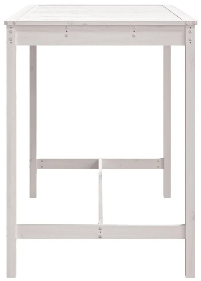fehér tömör fenyőfa kerti asztal 121x82,5x110 cm