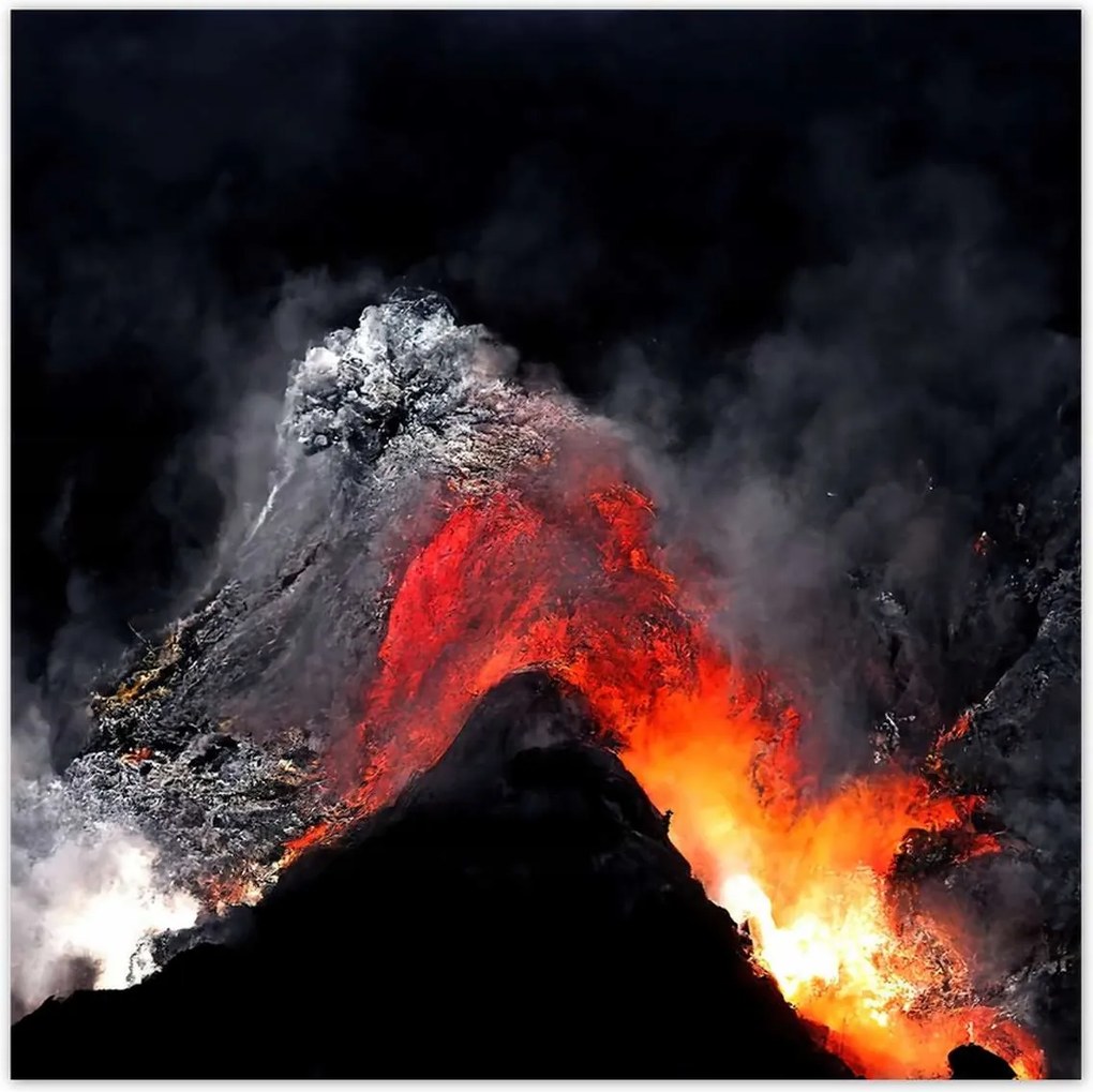 Poszterek 30x30 Vulkánkitörés láva por