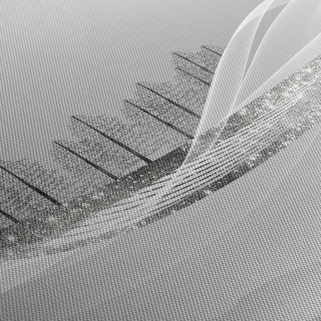Kép - ezüst táj (120x50 cm)