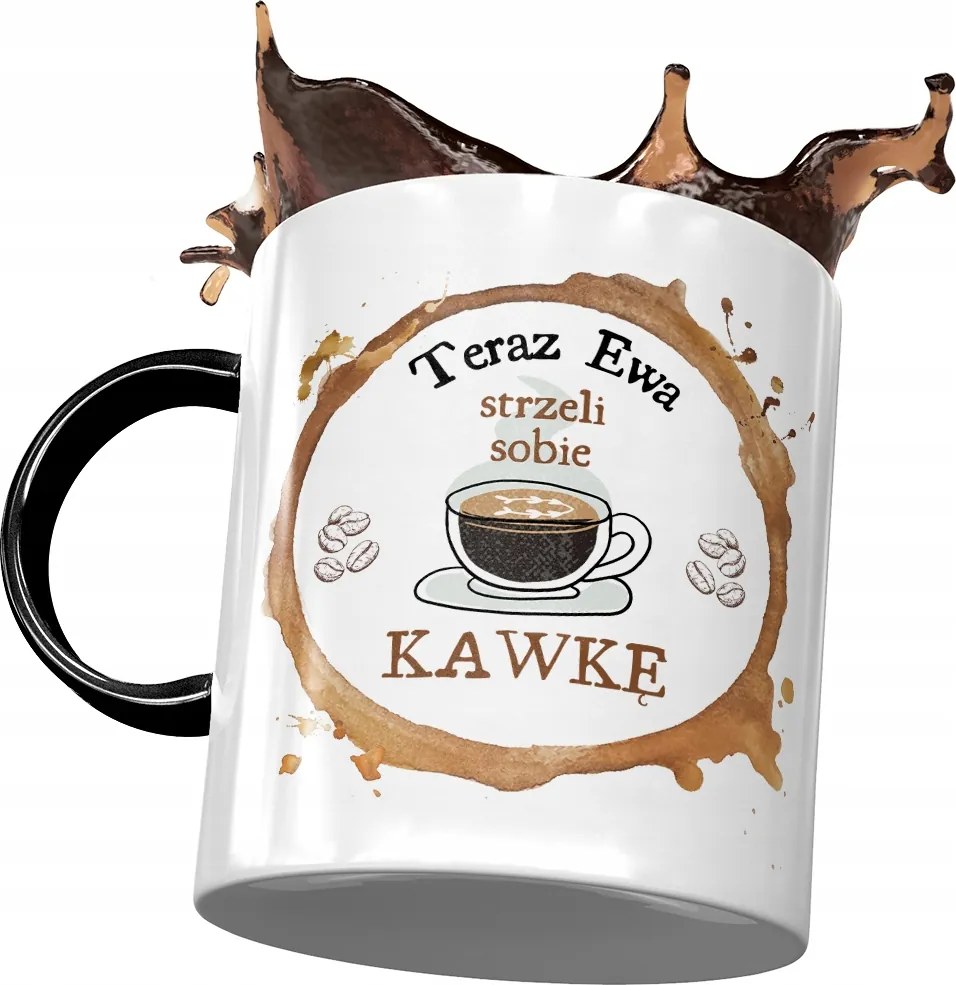 Fekete Bögre Éva Barátnő Feleség Ajándék Nyomtatott Fotóval