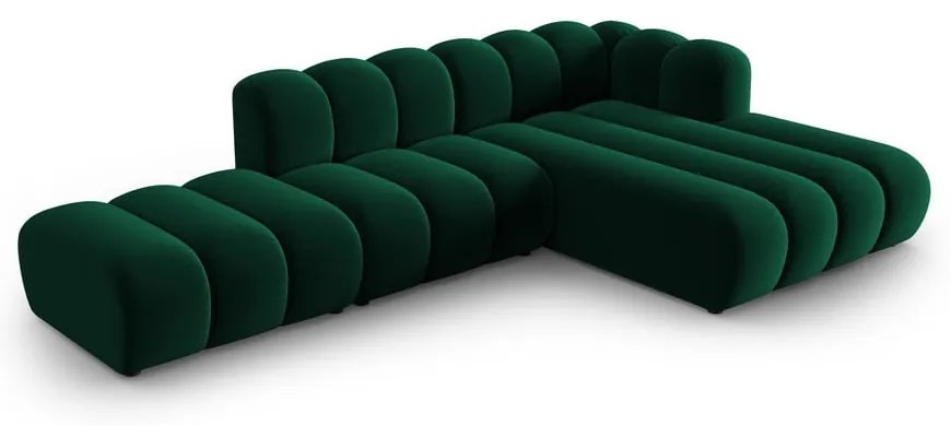 Sötétzöld sarokkanapé (jobb oldali) Lupine – Micadoni Home