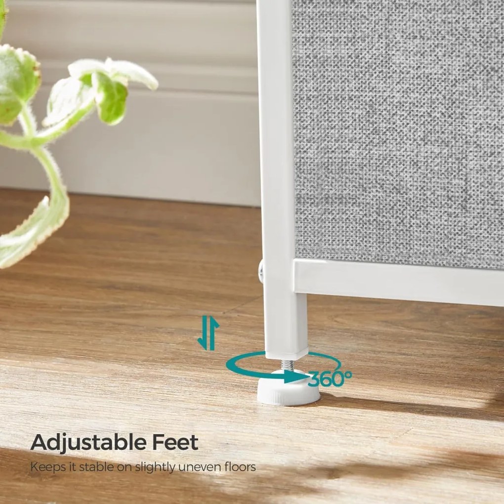 Tároló szekrény 8 szövet fiókkal, ruhás szekrény, fehér és világosszürke 80x30x81cm