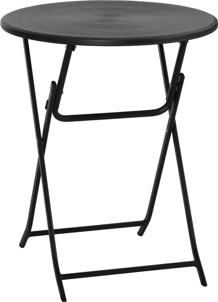 Outsunny Körasztal Műanyag Összecsukható Erkélyasztal Időjárásálló Kerti Asztal Könnyen Tisztítható Kávézó Asztal Kültéri Asztal Erkélyre, Kertbe, Ter