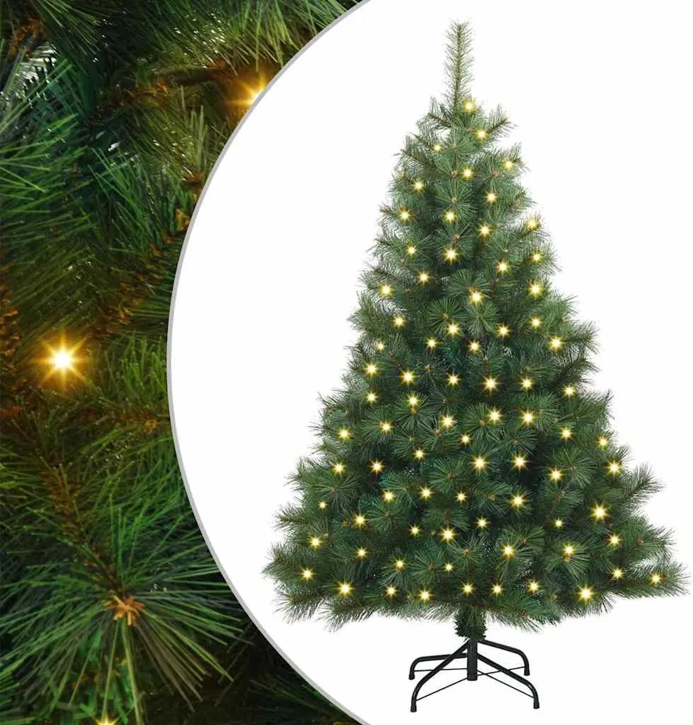 vidaXL Mű karácsonyfa 150 LED-del állvánnyal Zöld 150 cm PE és PVC
