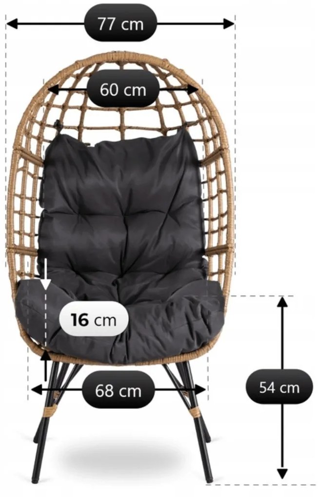 Kerti Pihenőfotel Szürke Színben. MADISON