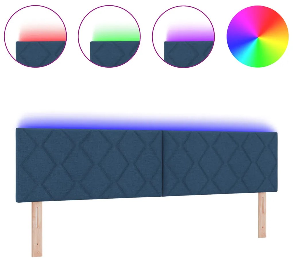 LED Fejtámla Gyémánt Blokk Mintával Kék 180 cm Szövet
