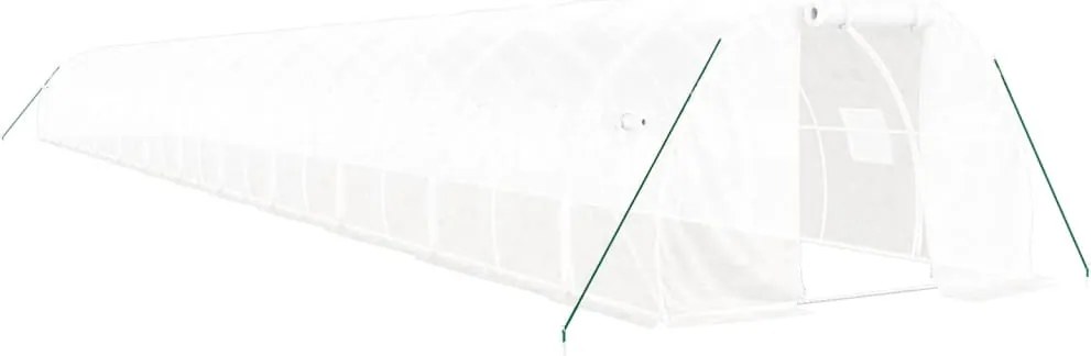 vidaXL fehér acélvázas melegház 72 m² 24 x 3 x 2 m