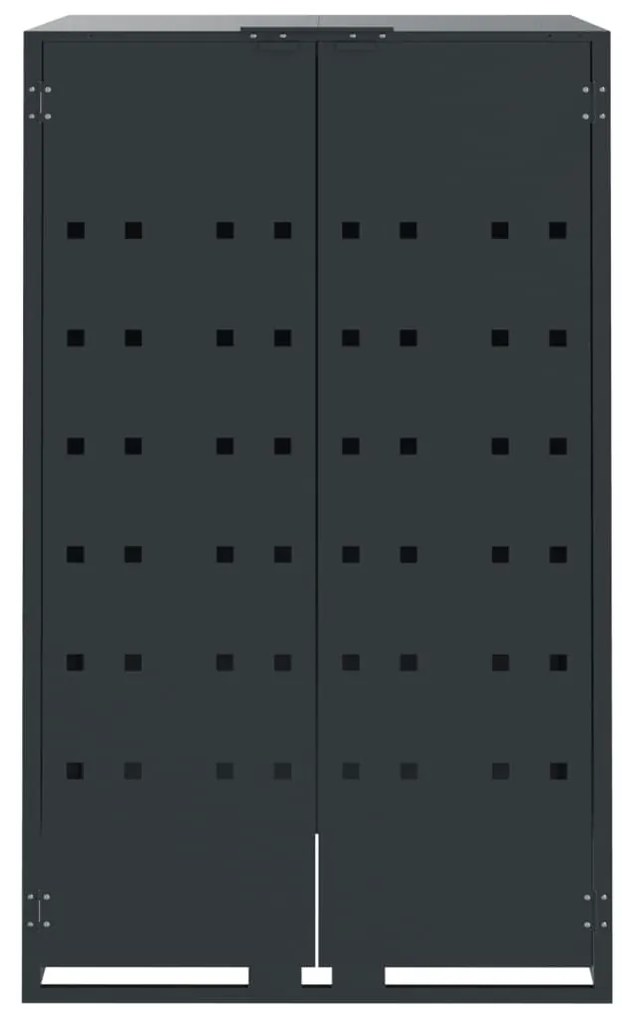 antracit acél kerekes tároló 6 szemeteskukához 414x79x117 cm