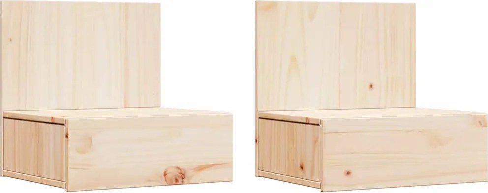 vidaXL Éjjeli asztal 2 pcs Barna 42 x 32,5 x 40 cm Tömör fenyőfa