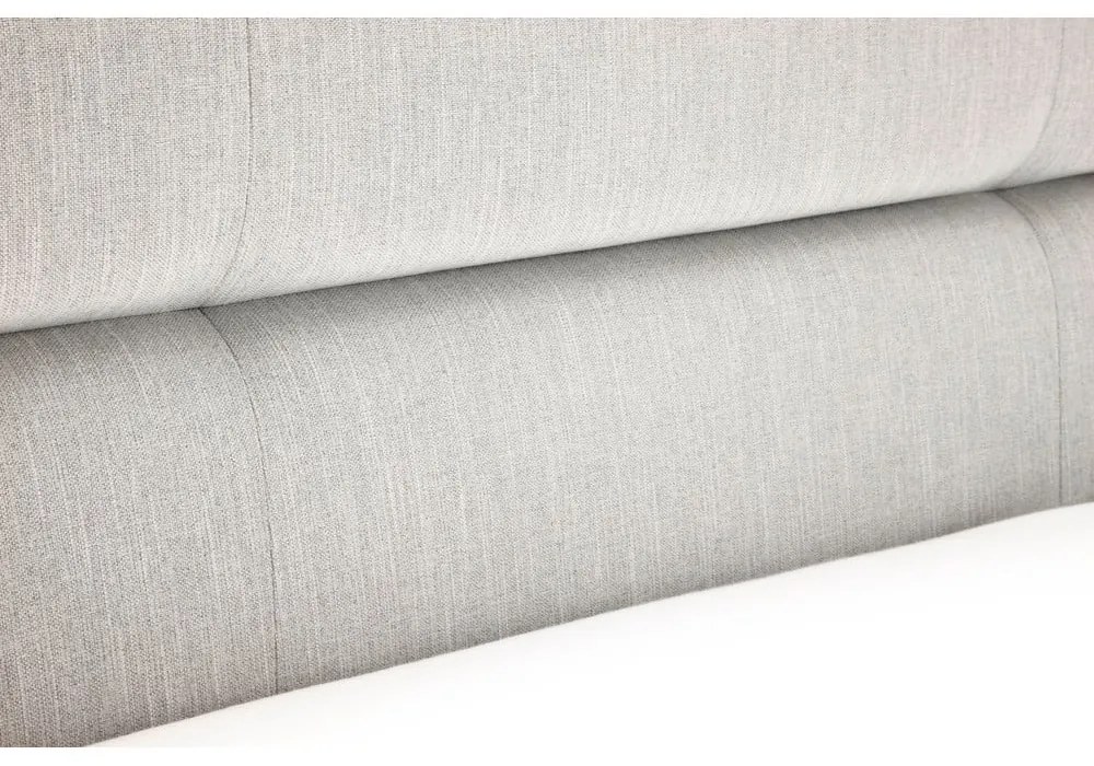 Világosszürke kárpitozott franciaágy tárolóhellyel ágyráccsal 180x200 cm Lotte – Meise Möbel