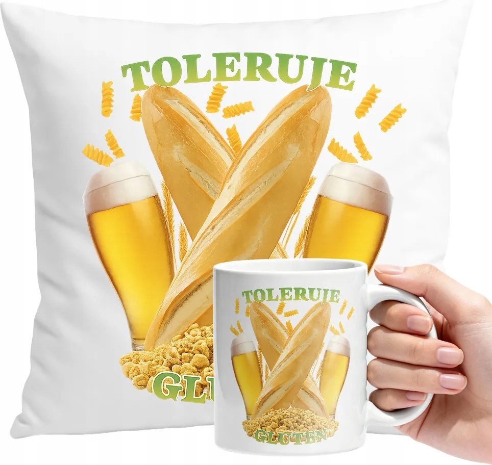 Bögre Szett Párna Ajándék Vicces Gluténérzékeny Ajándék Szöveg