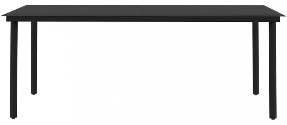9 részes polyrattan és üveg kerti étkezőgarnitúra párnákkal