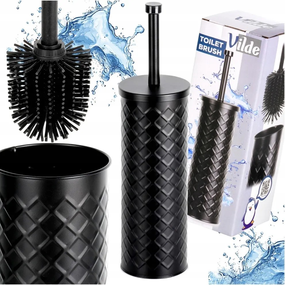 Szilikon Wc kefe tartály állvány csepegtető fekete fürdőszoba