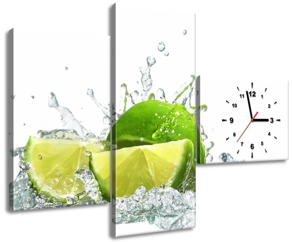 Gario Órás falikép Zöld lime - 3 részes Méret: 90 x 70 cm