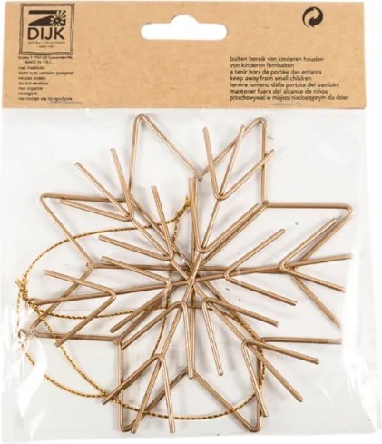 2 db karácsonyi dísz GOLDEN SNOW fémből, 11,5 cm, arany