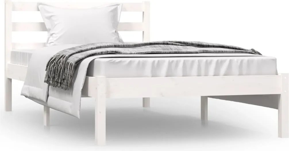 vidaXL fehér tömör fenyőfa ágykeret 90 x 190 cm (Single)