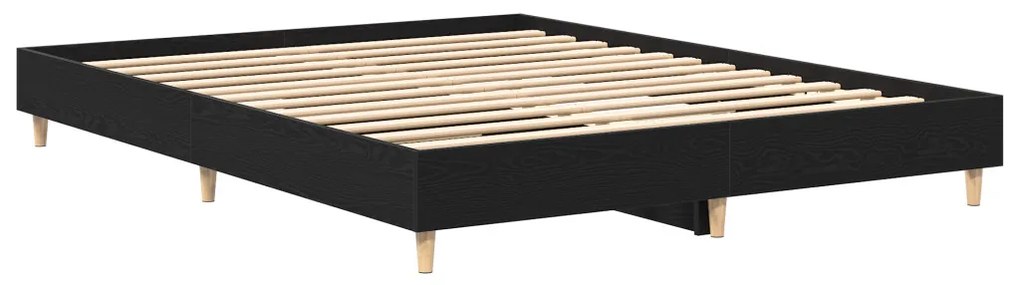 Ágykeret Fekete tölgy 140 x 200 cm Faanyag