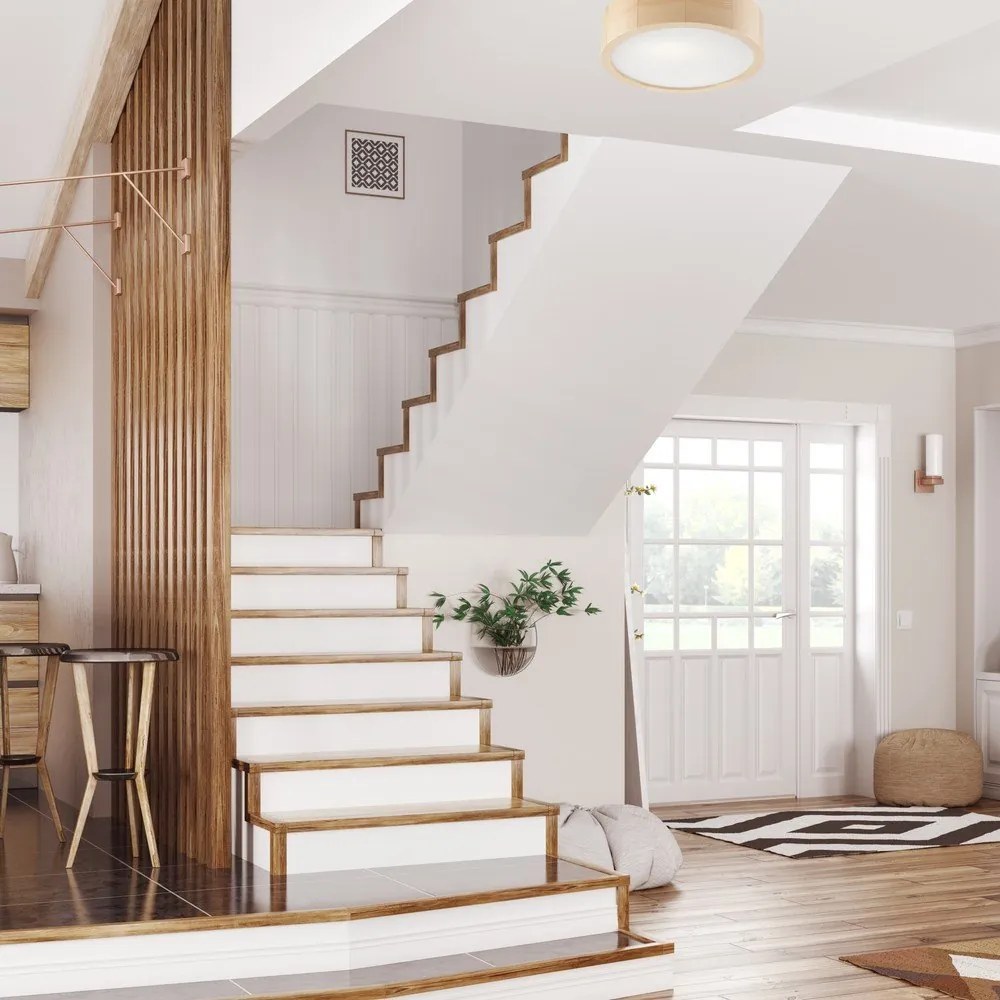 Világosbarna mennyezeti lámpa üveg búrával ø 27 cm Eveline – LAMKUR