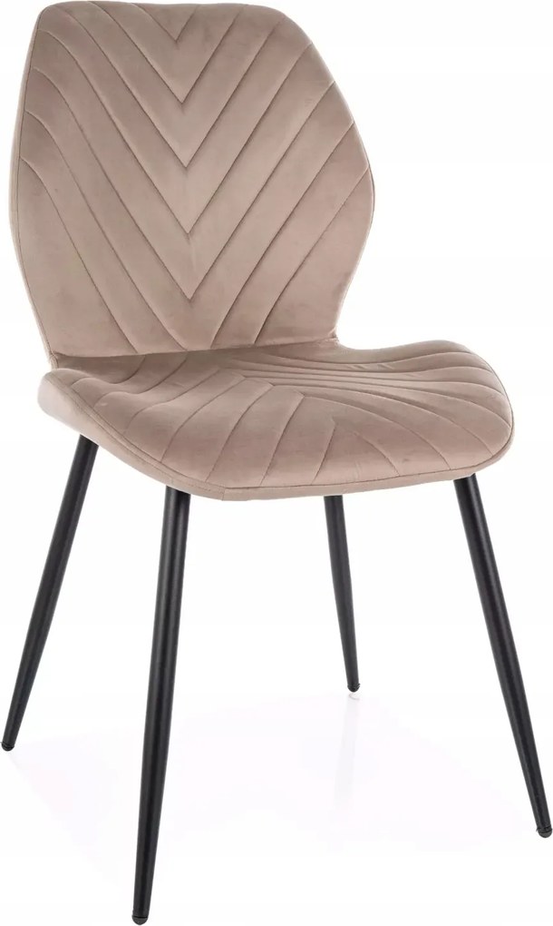 Mike Velvet szék fém váz fekete bársony szövet c. Bézs bluvel 40