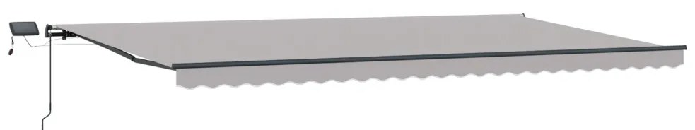 Kézi Behúzható Napernyő LED-del Világosszürke 600x300 cm