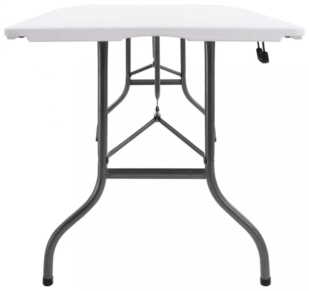 fehér HDPE összecsukható kerti asztal 180 x 72 x 72 cm