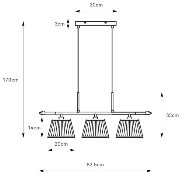 Markslöjd 108975 - OXFORD kábeles csillár 3×E14/40W/230V, sárgaréz/fehér