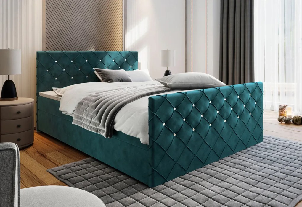 MINDY kárpitozott boxspring ágy, 160x200, magic velvet 2216