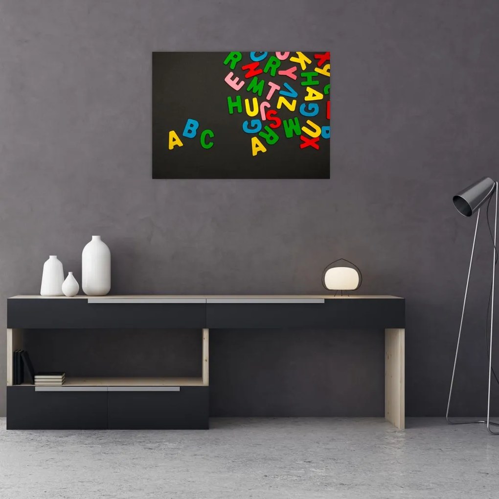 Kép - színes betűk (üvegen) (70x50 cm)