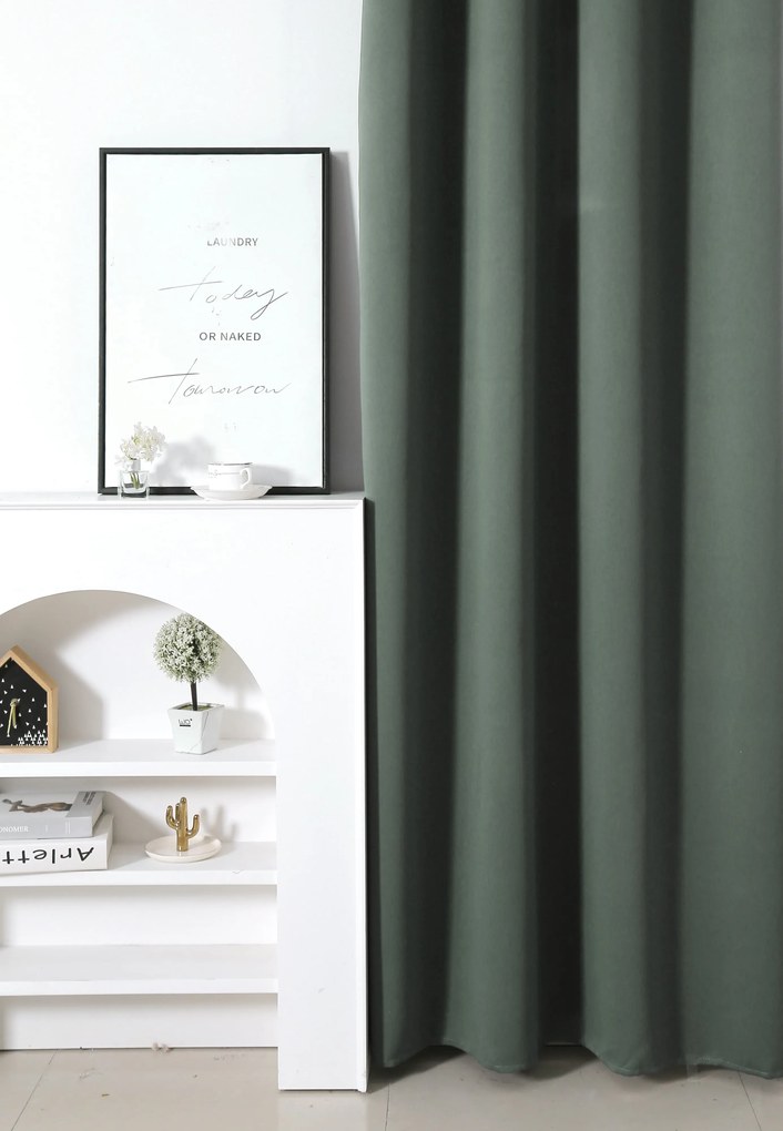 OXFORD szürkészöld függöny 140x270 cm Felfüggesztés: Hullámos sínszalag