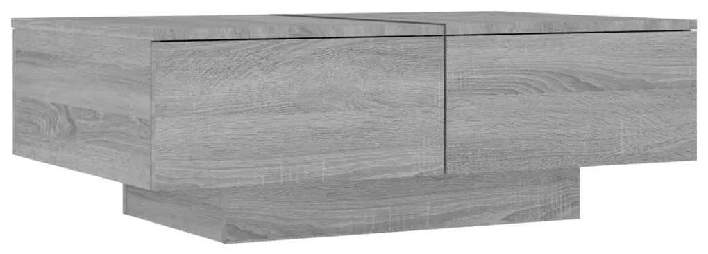 Szürke sonoma színű szerelt fa dohányzóasztal 90 x 60 x 31 cm