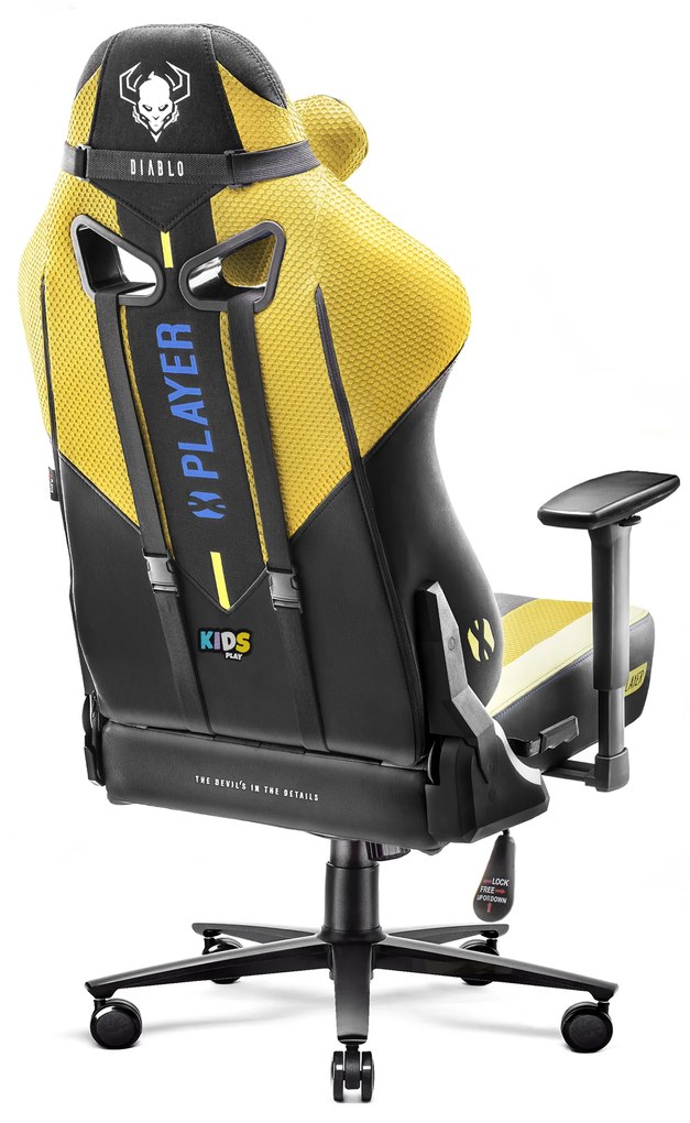 Diablo X-Player 2.0 szövet gamer szék gyerekeknek Kids méret: dark sunflower / sárga Diablochairs