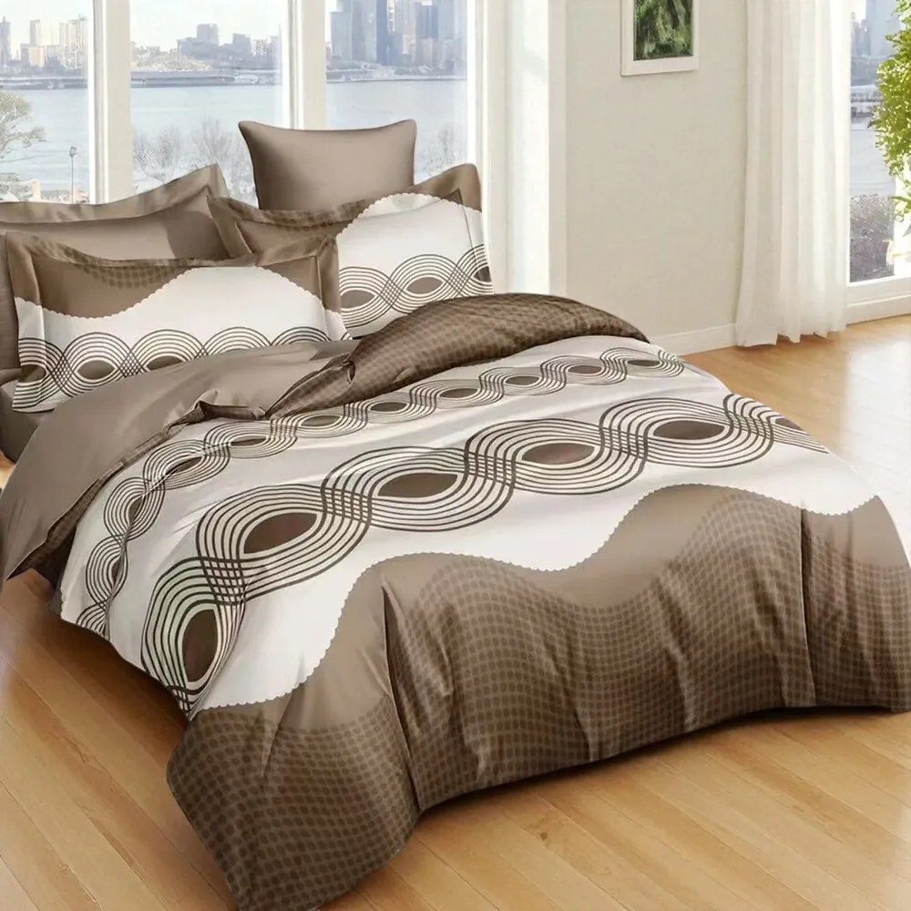 Pamut ágynemű Homa REZOR BROWN 7 részes 140X200 cm