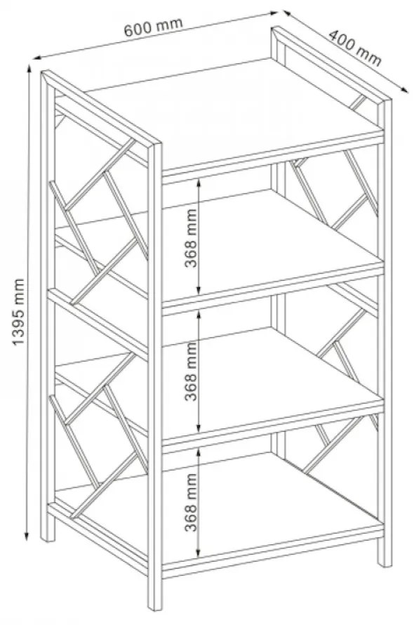 Tablo R4 140cm Könyvespolc Tölgy - Sötétbarna
