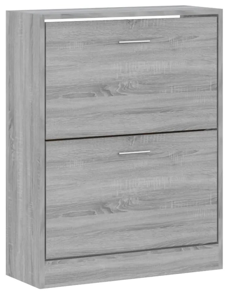vidaXL szürke sonoma színű szerelt fa cipősszekrény 63x24x81 cm