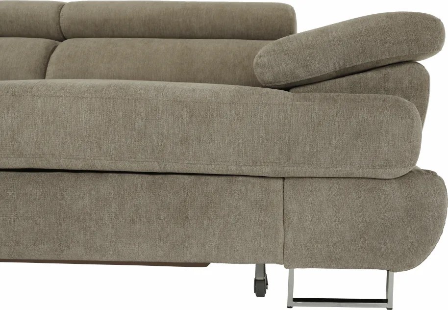 Ülőgarnitúra tárolóhellyel, világosbarna melír, szövet, balos, BUTON R