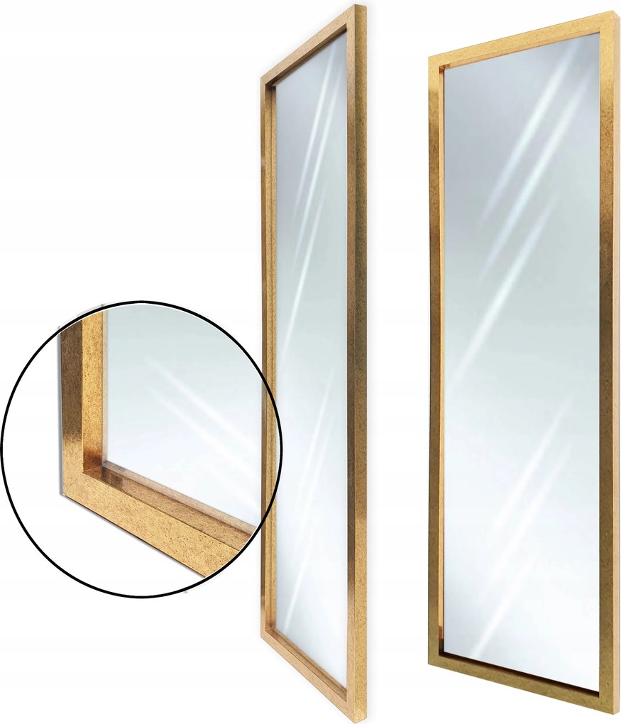 Keretes tükör 110x50 115x55 modern arany 3D