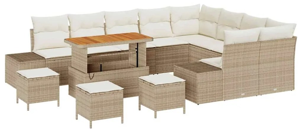 Kerti Kanapé Szett 12 pcs Beige és krém 110 x 55 x 71 cm