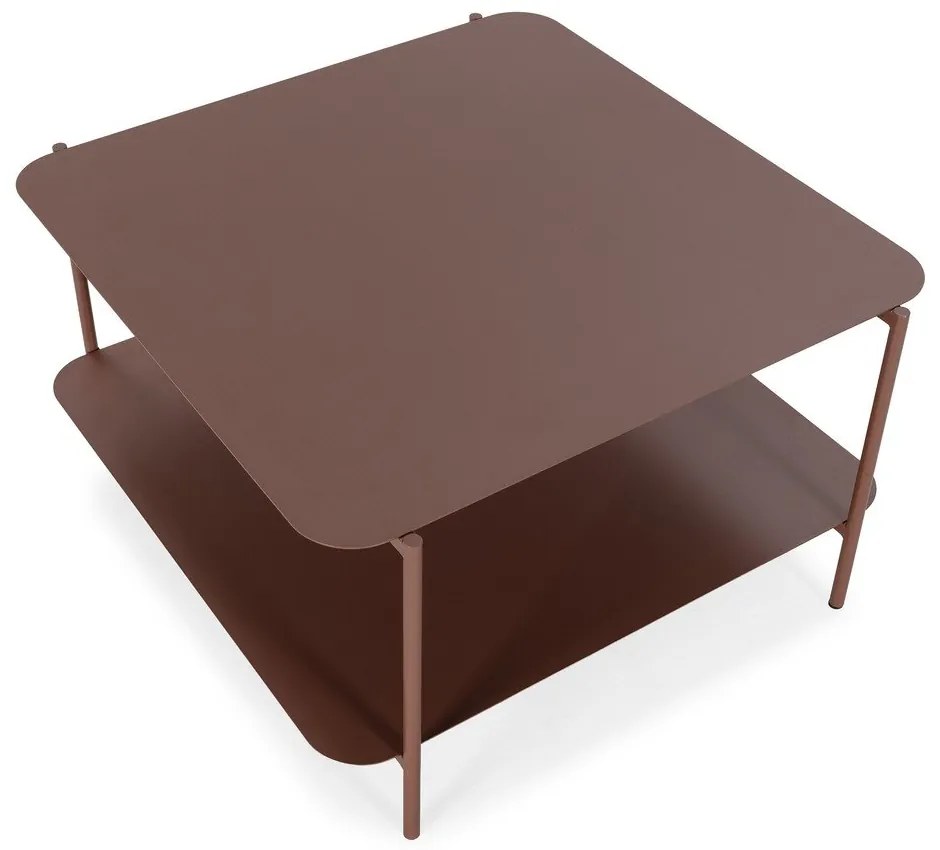 Terrakotta színű fém dohányzóasztal 70x73 cm Beatrix – MOME
