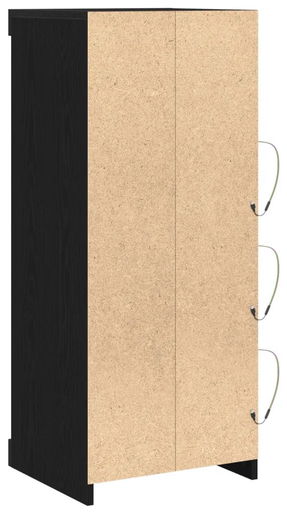 LED világítással rendelkező oldal szekrény Fekete tölgy 41x37x100 cm