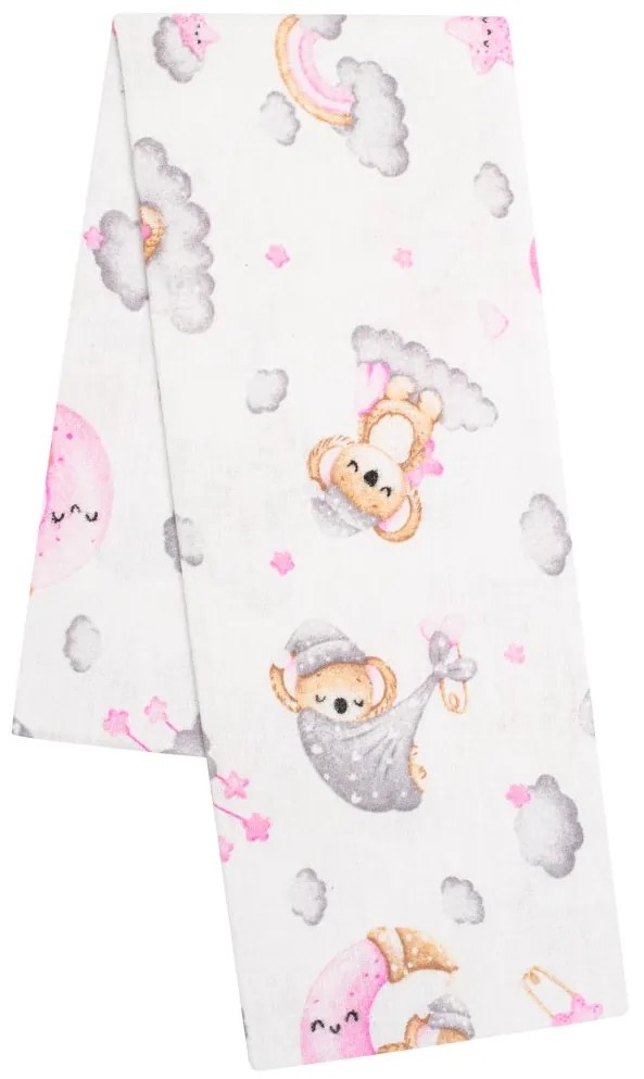 Flanel pelenka nyomtatott mintával New Baby koala rózsaszín