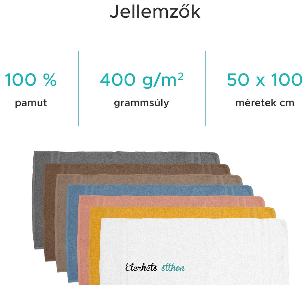 DUAL BASIC sárga törölköző 50x100 cm, 100% pamut