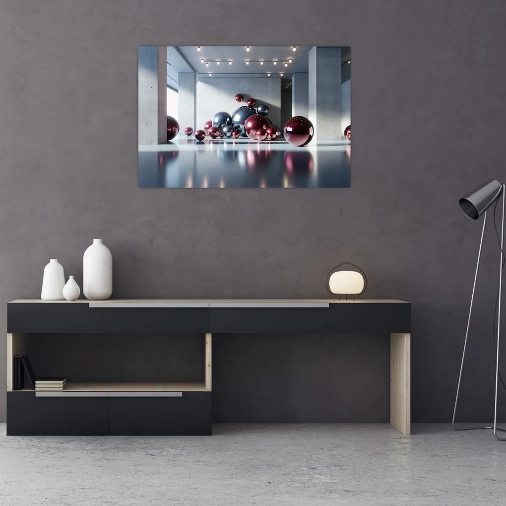 Kép - 3D tér gömbökkel II. (90x60 cm)