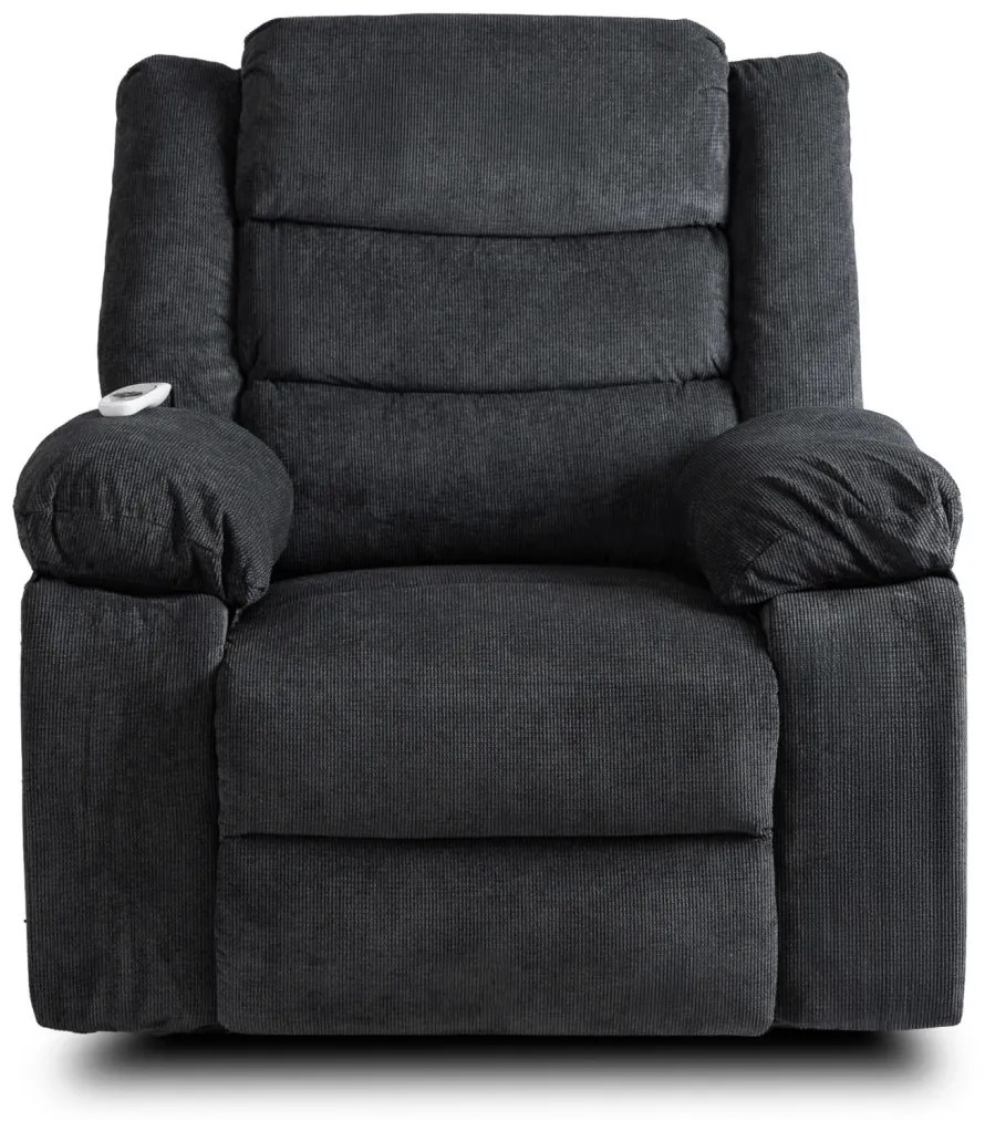 Elektromosan Vezérelhető Masszázsfunkciós Relaxfotel Fekete Színben. JASPER