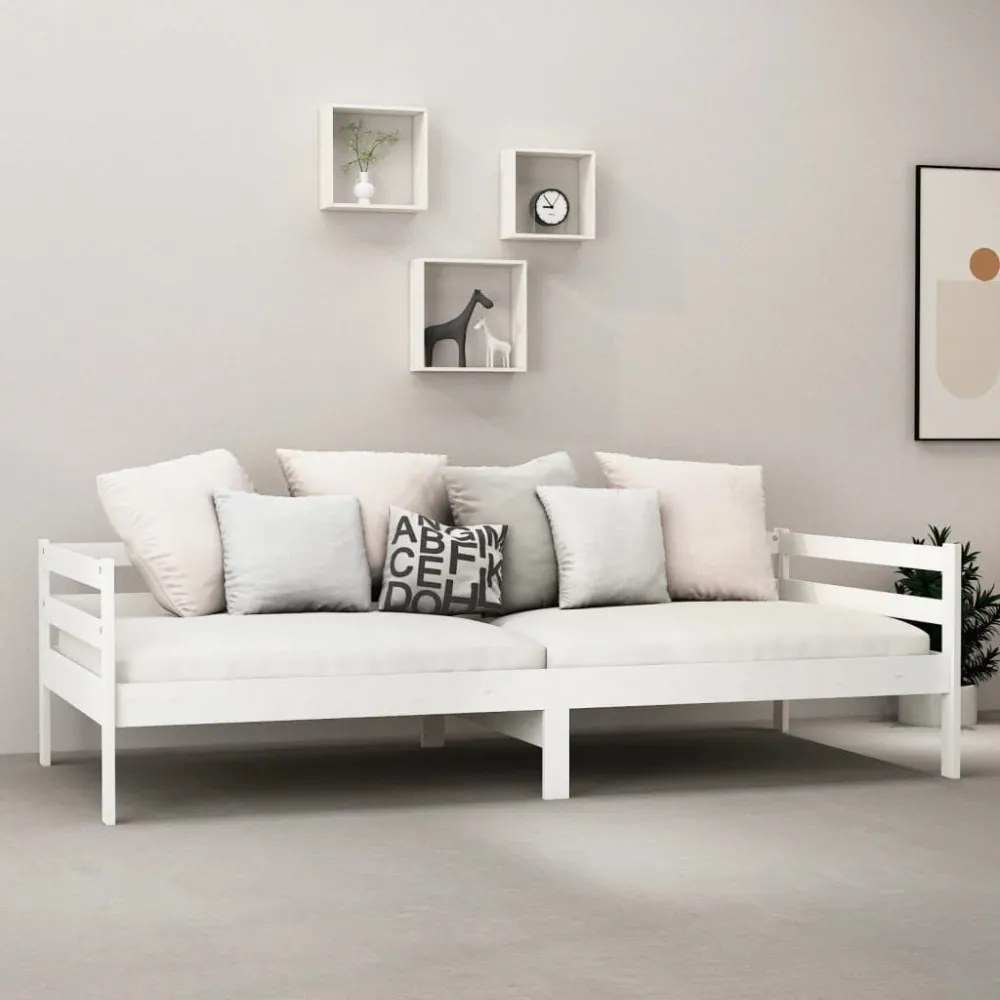 fehér tömör fenyőfa kanapéágy 90 x 200 cm