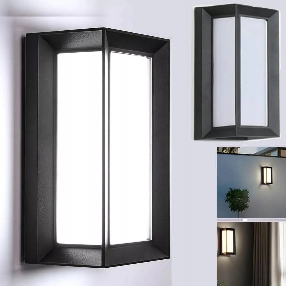 Kültéri lámpa 18 W teljesítménnyel, mozgásérzékelővel, kerti fali lámpa