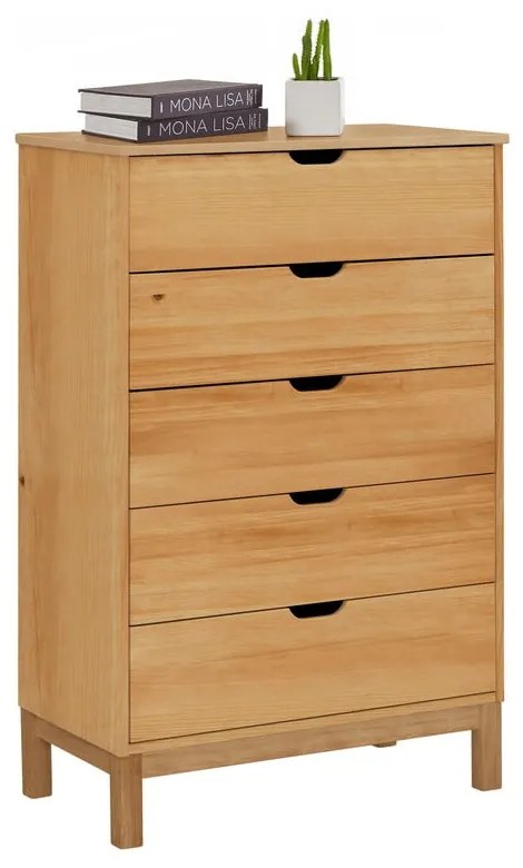 Natúr színű borovi fenyő magas komód 113x39 cm Post – Støraa